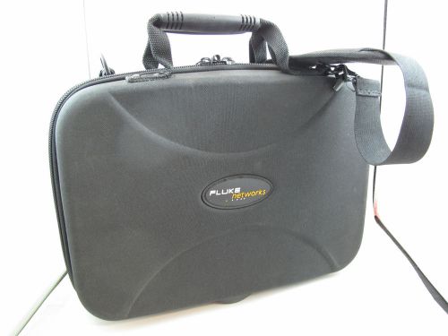 Fluke networks black zip soft case 7 compartment divided shoulder strap used for sale