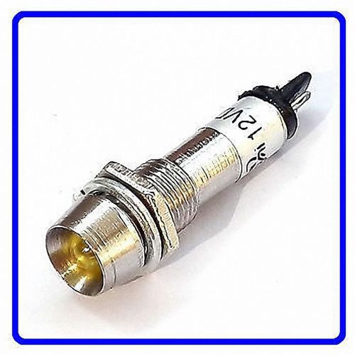 5pcs Yellow DC 12V 8mm Cab Electronic Products Indicator Light Lamp XD-02Y