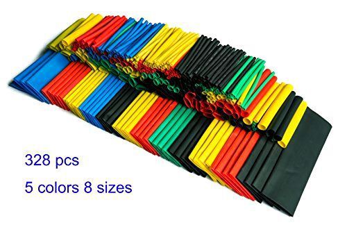 Summitlink 328 pcs assorted heat shrink tube 5 colors 8 sizes tubing wrap sleeve for sale