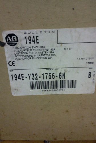 Allen Bradely 194E-Y32-1756-6N Disconnect Switch NEW