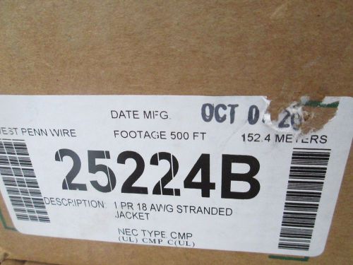 West penn wire 25224b  500 feet for plenums, security, sound etc... for sale