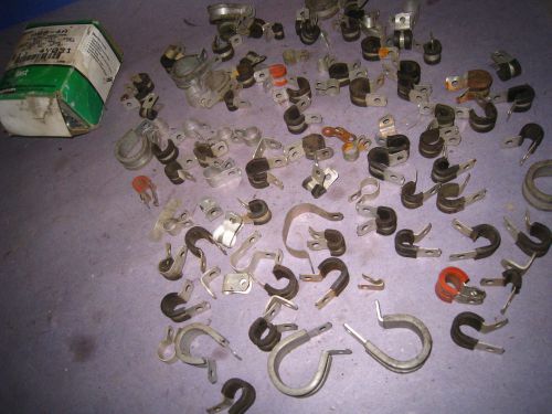 LOT  Rubber Insulated CLAMPS + non insulated Clamps + Marson Rivets     6W2