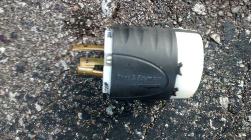 Pass &amp; Seymour 20 Amp NEMA Plug L2420 - Black Back, White Front Body L3720P