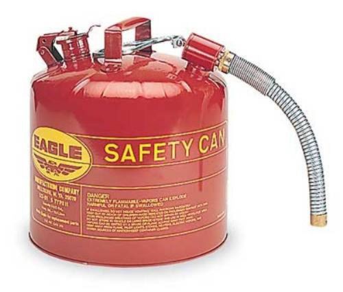Eagle u2-51-s red galvanized steel type ii gas safety can with 7/8&#034; flex spou... for sale