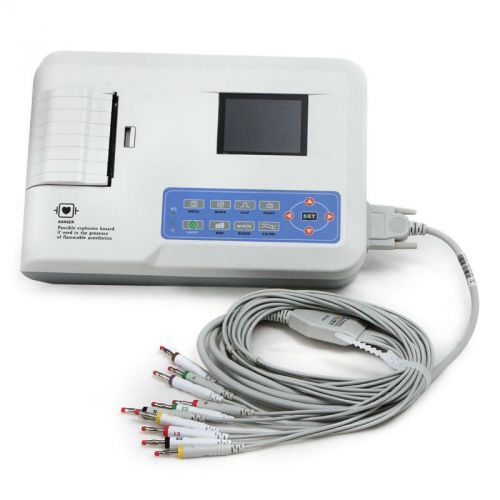 3 Channel Portable 3.5 inch Color LCD Digital ECG Machine EKG + ECG Software