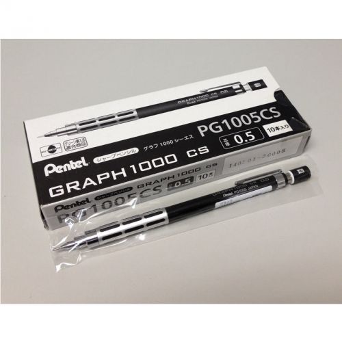 Pentel GRAPH 1000 PG1005CS 0.5mm Mechanical Pencil Bulk Pack (10pcs) - Black