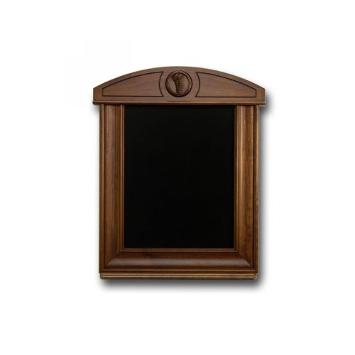 Chalkboard w/ Pine Cone Hand Carved Solid Alder Wood Dark Spice Finish with Tray