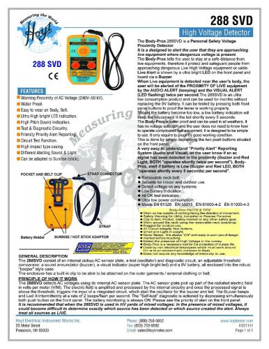 288SVD Personal Safety Voltage Detector