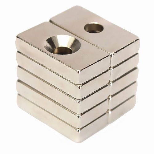 10Pcs Super Strong N50 Block Magnets 20x10x4mm Hole 4mm Rare Earth Neodymium New