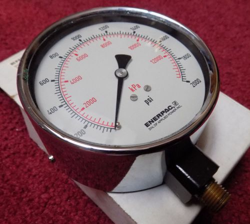 Enerpac G4015L Glycerin Filled Pressure Gauge, 0-2000PSI, 1/4&#034; NPT, 4&#034; Dial