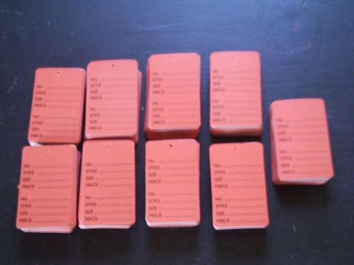 Red Retail clothing tags Approx 400