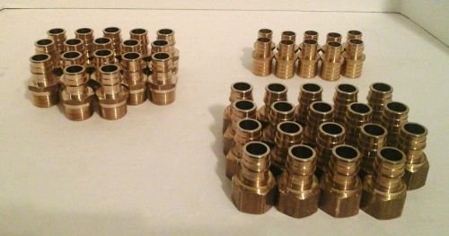 Loose lot of 46 pieces uponor 3/4&#034; brass fittings for sale