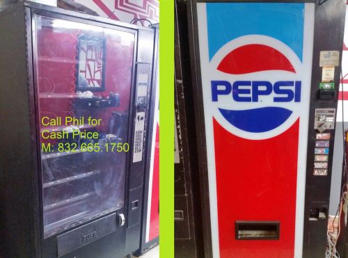 Pepsi Graphic Multi Price Soda Beverage Vending Machine - FREE SNACK MACHINE