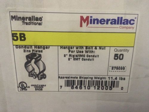 NEW Lot of 50 Minerallac Conduit Hanger With Bolt, 5-B, EMT 2&#034;, (lot 727)