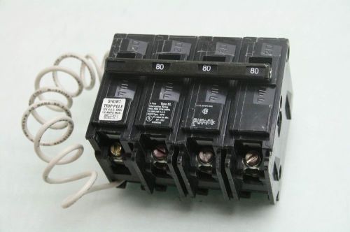 Siemens b38000s01 3 pole 80a circuit breaker i-t-e shunt for sale