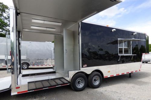 Concession trailer 8.5 x 31 gooseneck black-bbq smoker event catering for sale
