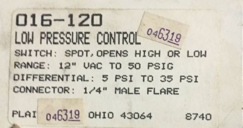 Ranco 016-120 Low Pressure Control Switch