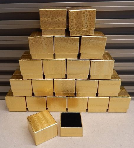 Box of 100 Gold Foil Foam Filled Earring Ring Jewelry Gift Boxes