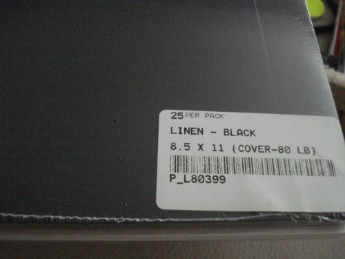 Black Linen cover -8 1/2 x 11 inches- 25 sheets -80lb