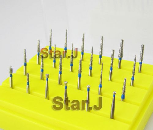24pcs/1 box Dental Diamond Burs Drills FG1.6mm for High Speed Handpiece