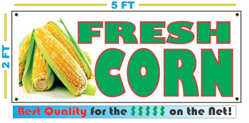 Lot of 2 Full Color FRESH CORN BANNER Sign XXXL Size Farmers Market Fruit Stand
