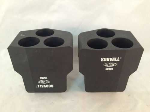 Lot of 2 Sorvall DuPont Instruments 3-Place Buckets/Inserts PN 00481