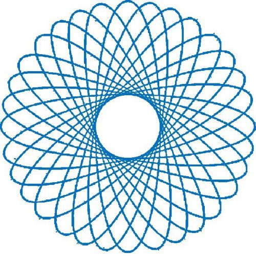 30 Custom Blue Spirograph Art Personalized Address Labels