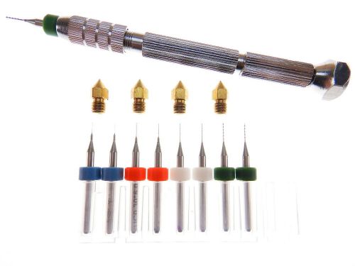 8pc .2mm  .3mm .4mm .5mm 3d printer extruder clogged nozzle bit kit solution for sale