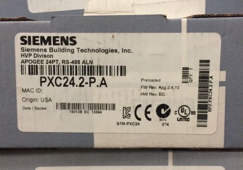 Siemens PXC24.2-P.A 24 Point RS 485 ALN
