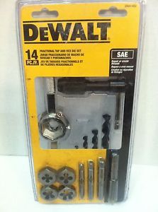 DEWALT DWA1452 Fractional Tap and Hex Die Set (14-Piece) SAE  **NEW in Package**