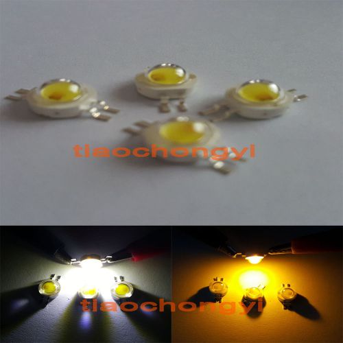 10pcs 2*1W 350mA  High Power 2chip Mixed Color LED Yellow + Cool White led Chip