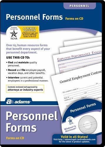 Adams Employee Personnel Forms on CD, White (HR453)