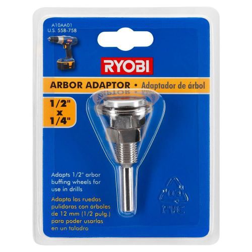 Ryobi 1/2 in. x 1/4 in. arbor adaptor, made of metal, reversed shaft, a10aa01 for sale