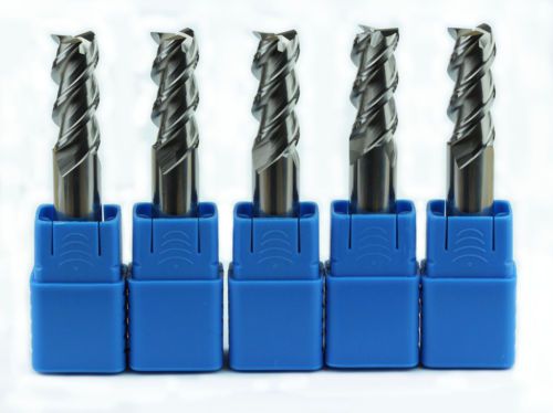 10 MM Carbide Endmill for Aluminum | 3 flute Center Cutting 5 PCS Micrograin