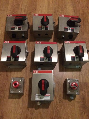 LOT OF 7 ABB MOTOR DISCONNECT NF32X-3PB6A10 With 2 E-STOP