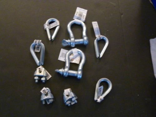 Lot of screw pins, thimble standard duty, wire rope clip
