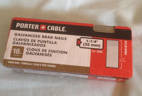 Porter-Cable PBN18125 Box of 5,000 1 1/4&#034; 18 Gauge Galvanized Brad Nails New