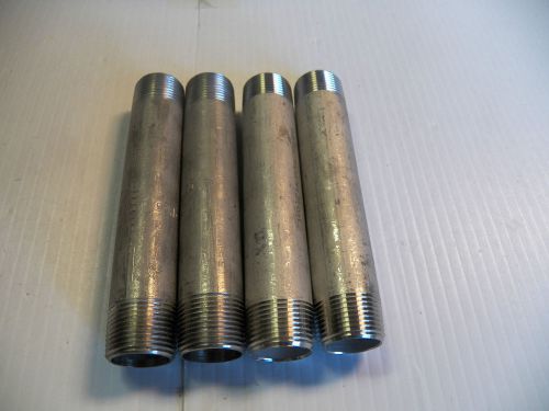 New no name lot of 4 stainless s/s nipple 3/4&#034; x 5 1/2&#034; for sale