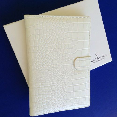 carl f. bucherer luxury large white leather notepad very rare 2015