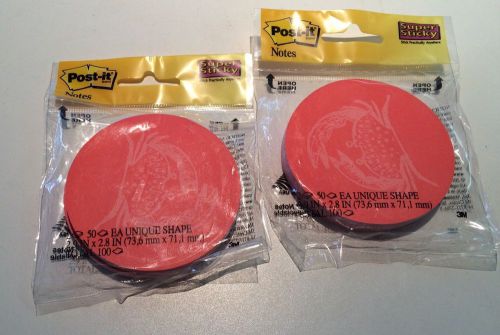 Lot of 2 packages! brand new post-it super sticky notes red crab design (4 pads) for sale