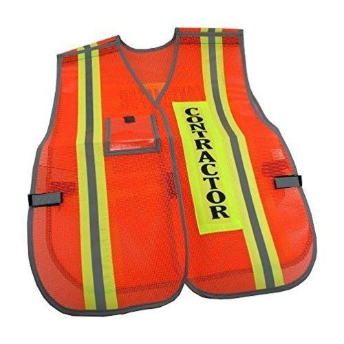 Contractor Break Away Safety Vest w/ 2&#034; Yellow Reflective Strips