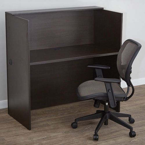 Telemarketing workstation call center office desk wooden panels cherry mahogany for sale