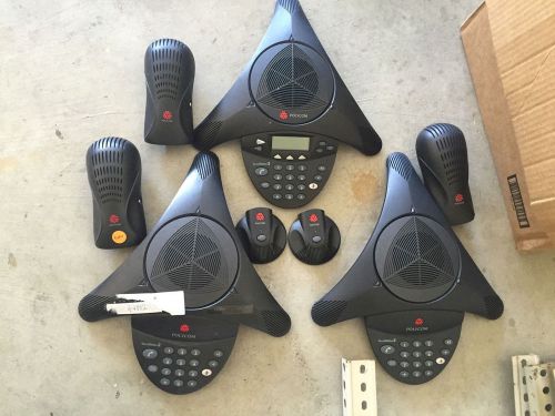 Polycom SoundStation 2 Conference Phones w/ PWR and MICS 2201-15100-601 16200