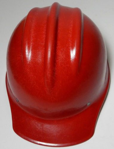 Vintage red bullard 502 fiberglass hard hat ironworker nice for sale