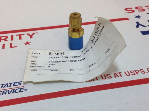 Parker Brass Compression Tube Fitting Adapter, 1/8 Tube OD x 1/4 NPT male 815895