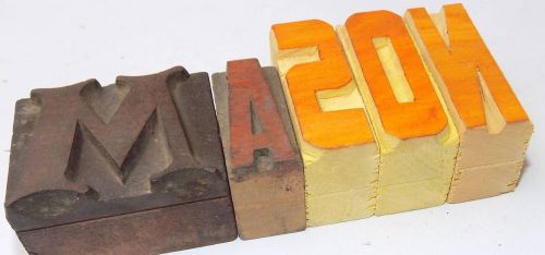 Letterpress Wood Type Printers 5 Block &#039;MASON&#039; Typography #bc-1295