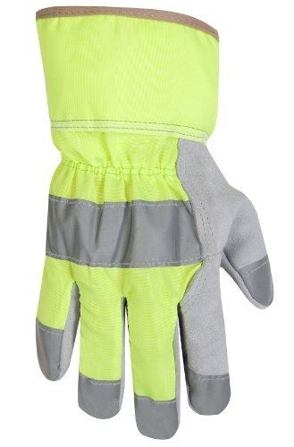 Custom leathercraft 2150l hi-viz safety cuff gloves, large for sale