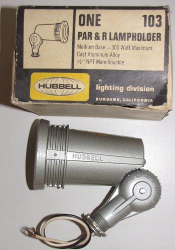 Hubbell Lighting 103 Par &amp; R Lampholder 300 Watt Max 1/2&#034; Inch Knuckle Mount NOS