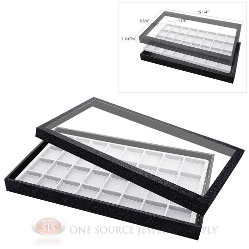 (1) Acrylic Top Display Case &amp; (1) 32 Compartmented White  Insert Organizer