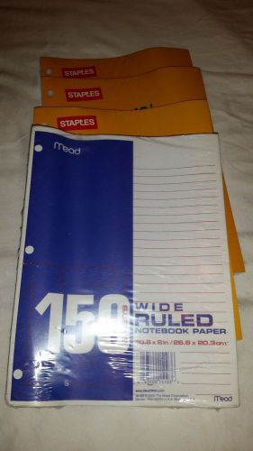 Mead and Staples Paper Loose Leaf for College